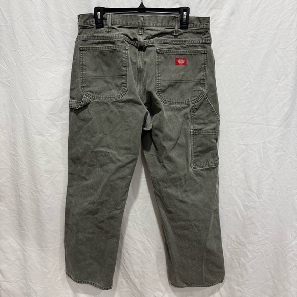 Dickies Carpenter Pants Workwear Olive 36x30 Vintage Utility Heavyweight Cotton - Picture 5 of 11